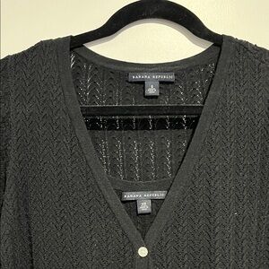 Banana Republic Charcoal Knit Cardigan